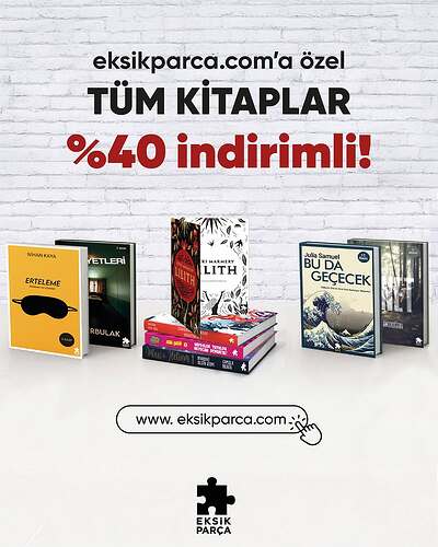 eksikparca.com’a özel tüm kitaplar _40; tüm setler _45 indirimli! 500 TL ve üzeri alışverişlerinizde kargo ücretsiz.•••#eksikparçayayınları #indirim #kampanya #kitap #kitaplar