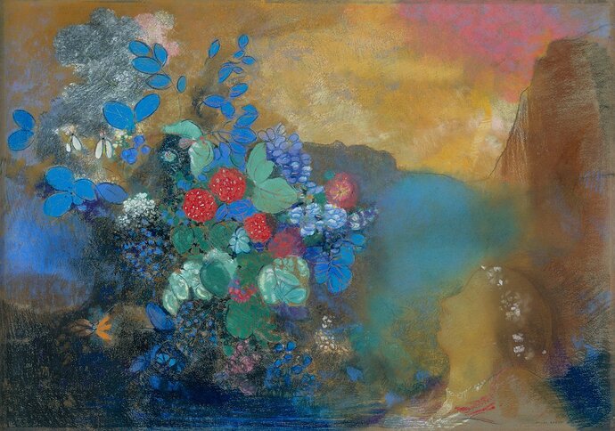 Odilon Redon - Ophelia Among the Flowers - (MeisterDrucke-604016)