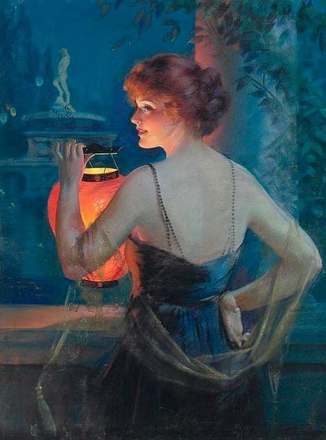 Young Woman with a Lantern - Gene Pressler - 1921